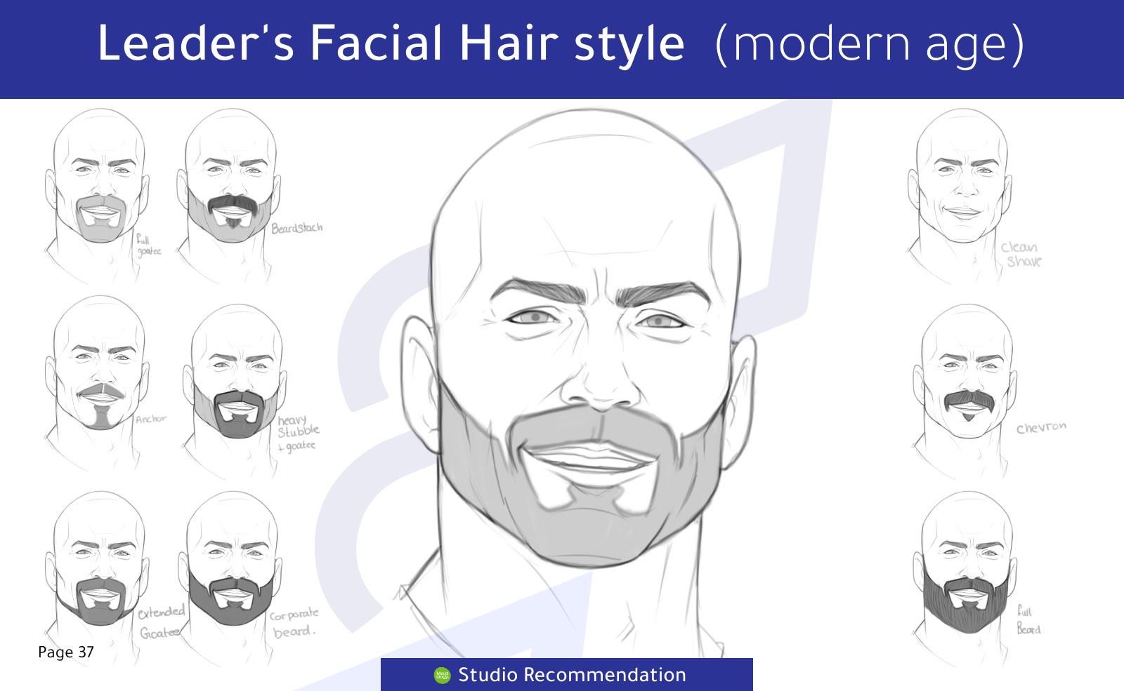Cassbana character facial-hair studies