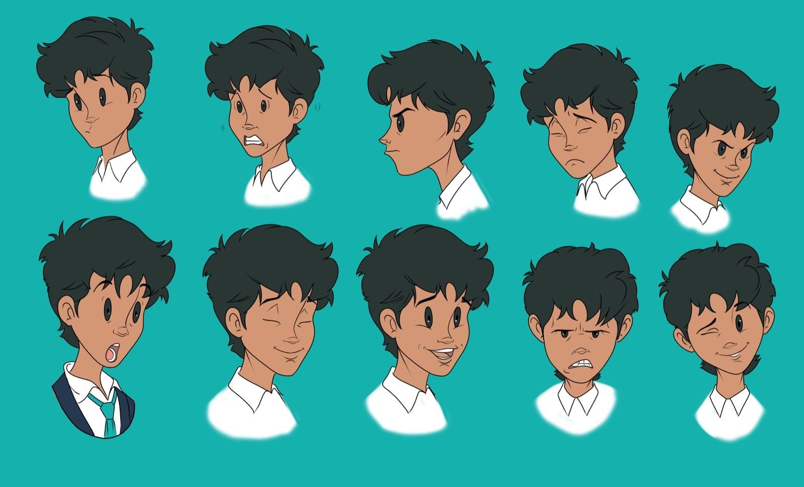 Captain Firnas facial expression sheet