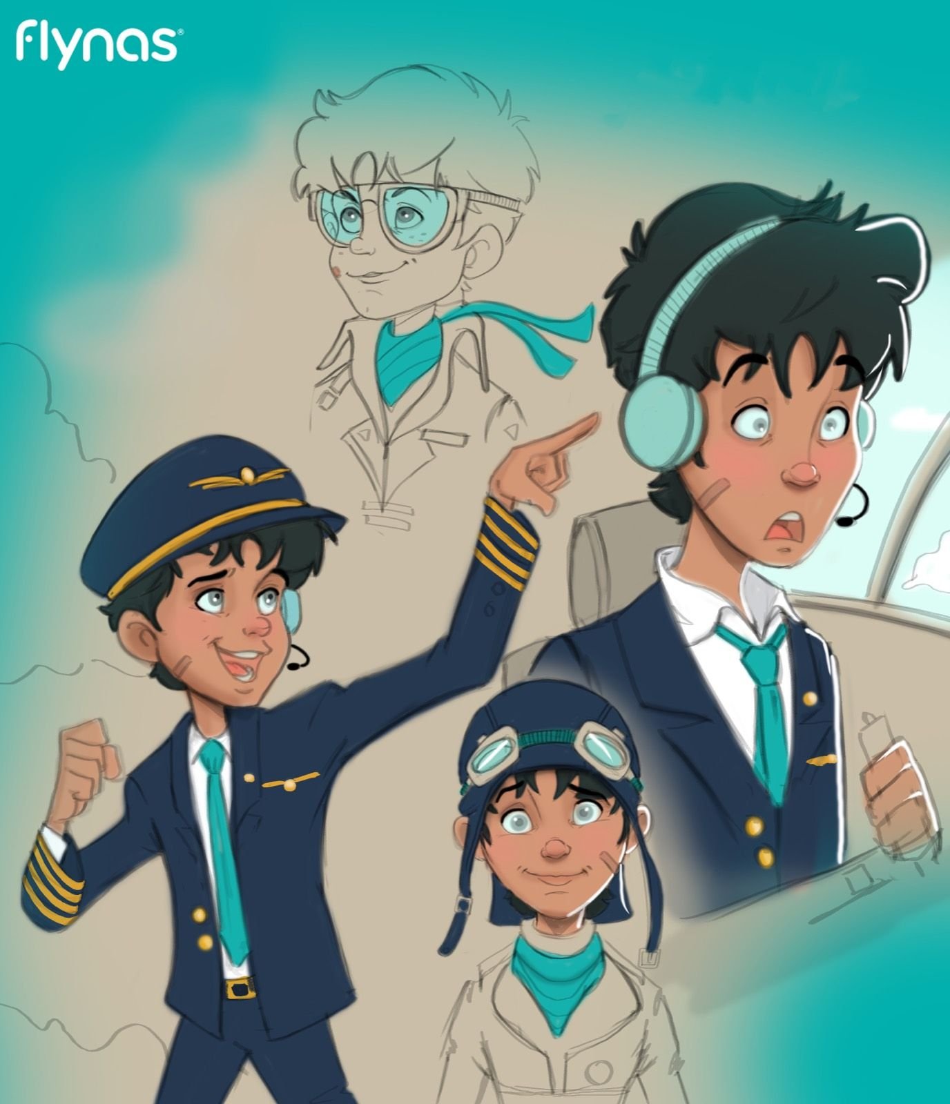 Captain Firnas concept art and character exploration