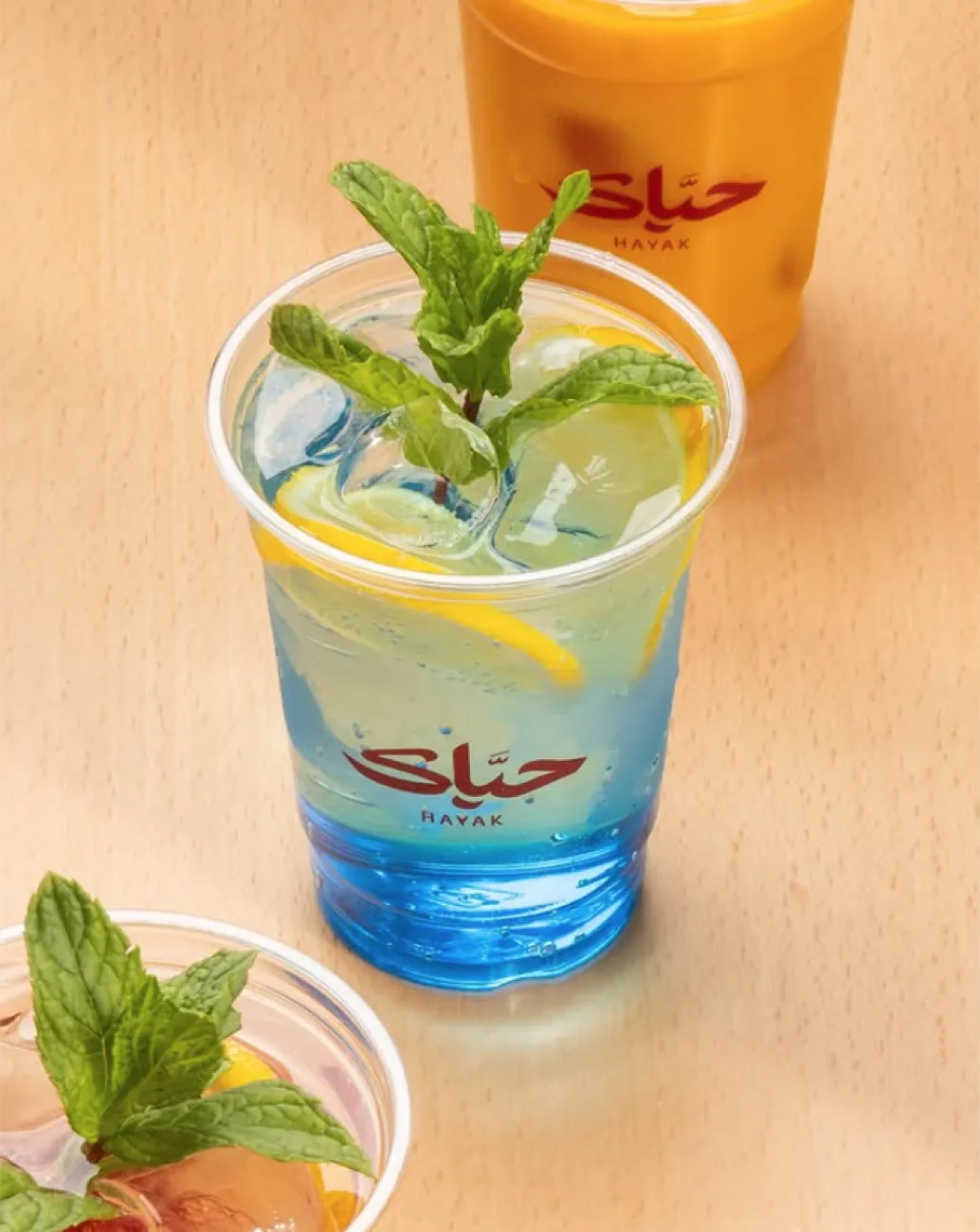 Hayak fresh mint lemonade and a sandwich