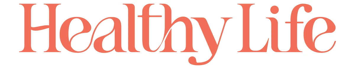 The refined Healthy Life wordmark in coral, with even spacing and balanced stroke weight