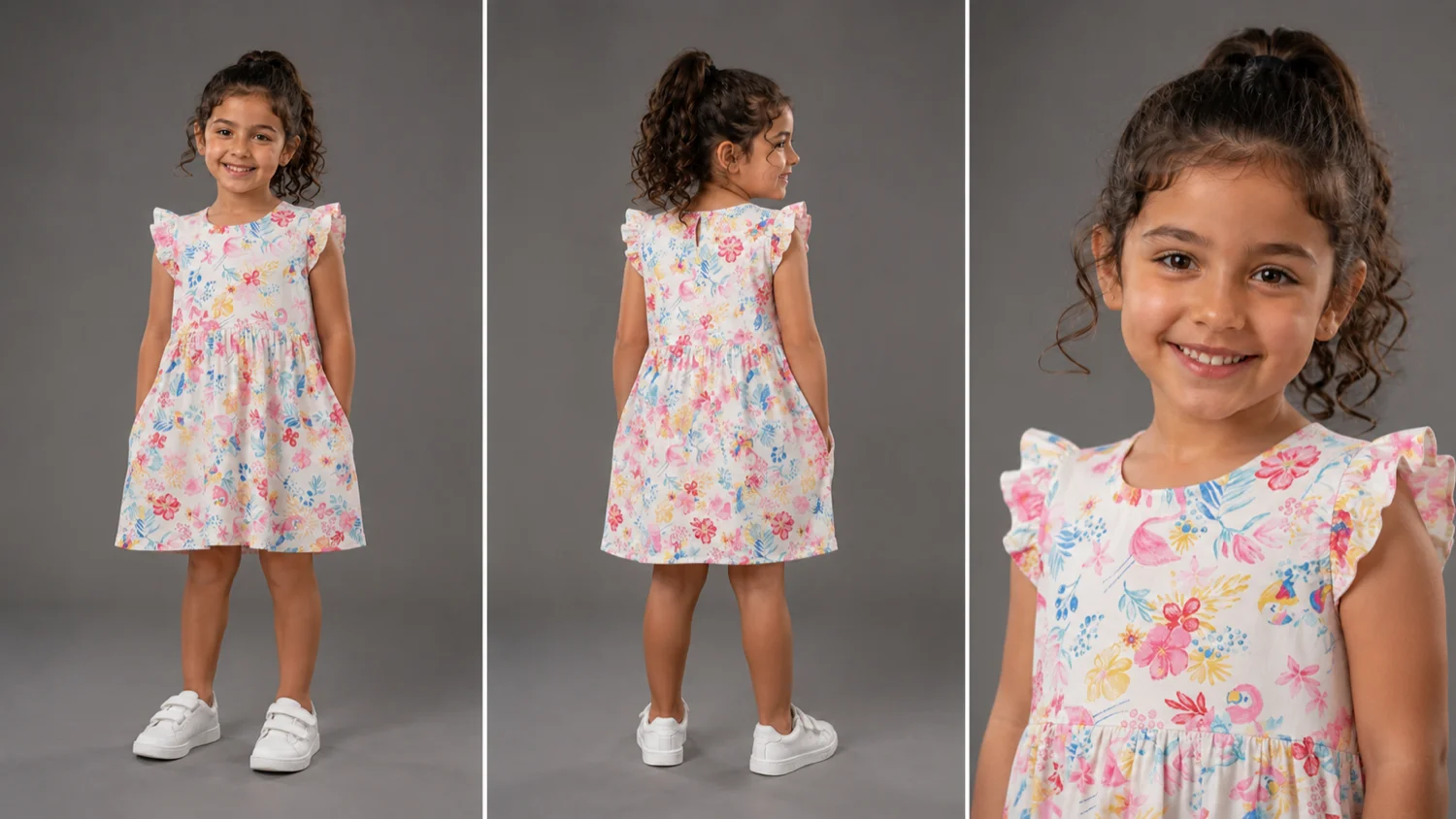 Talia character model sheet — child