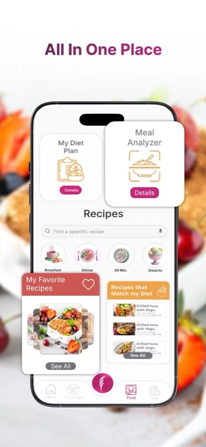 All in one place — diet plan, analyzer, recipes