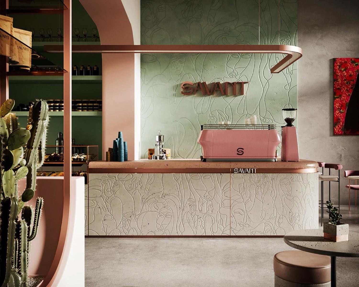 SAVANT — Interior — the counter, in Musharib