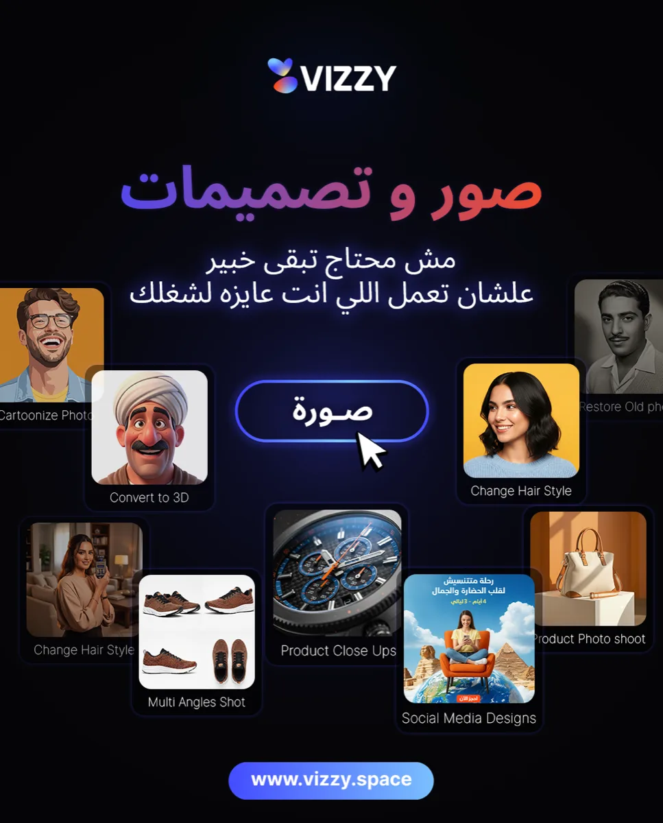 Vizzy image tools — cartoonize, convert to 3D, product shoot, change hair, social designs