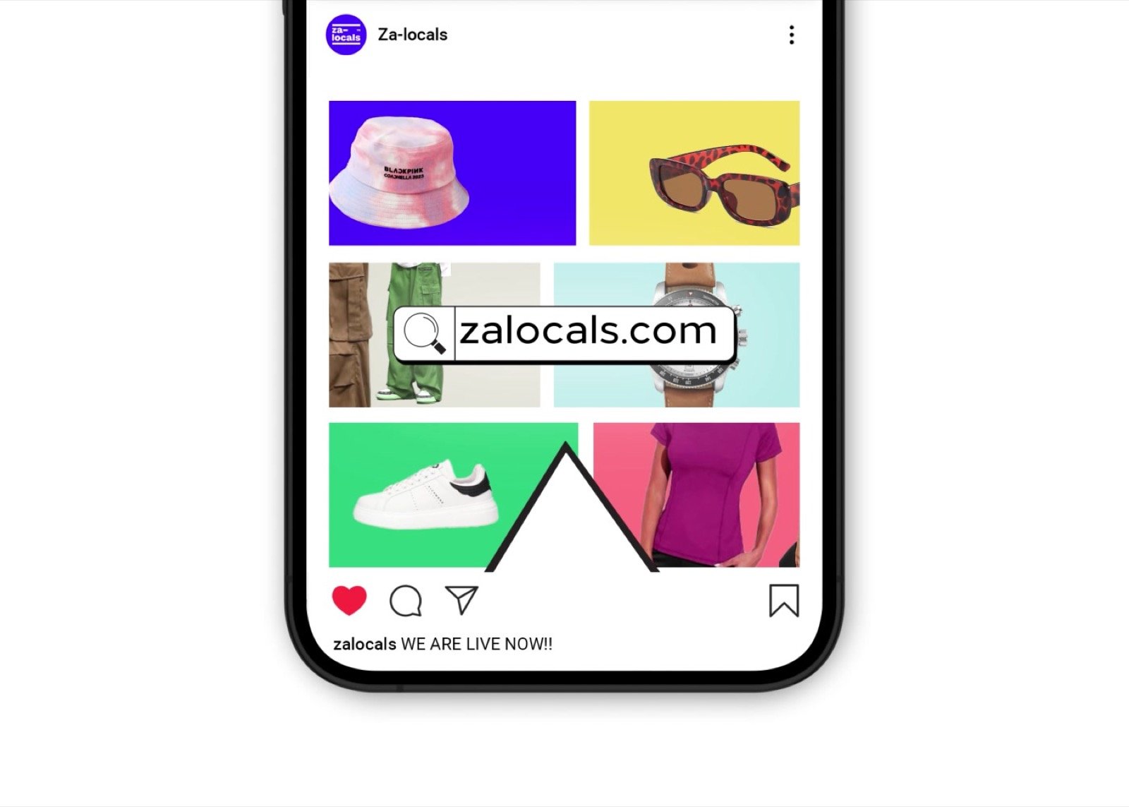 We are live — product grid with zalocals.com search bar