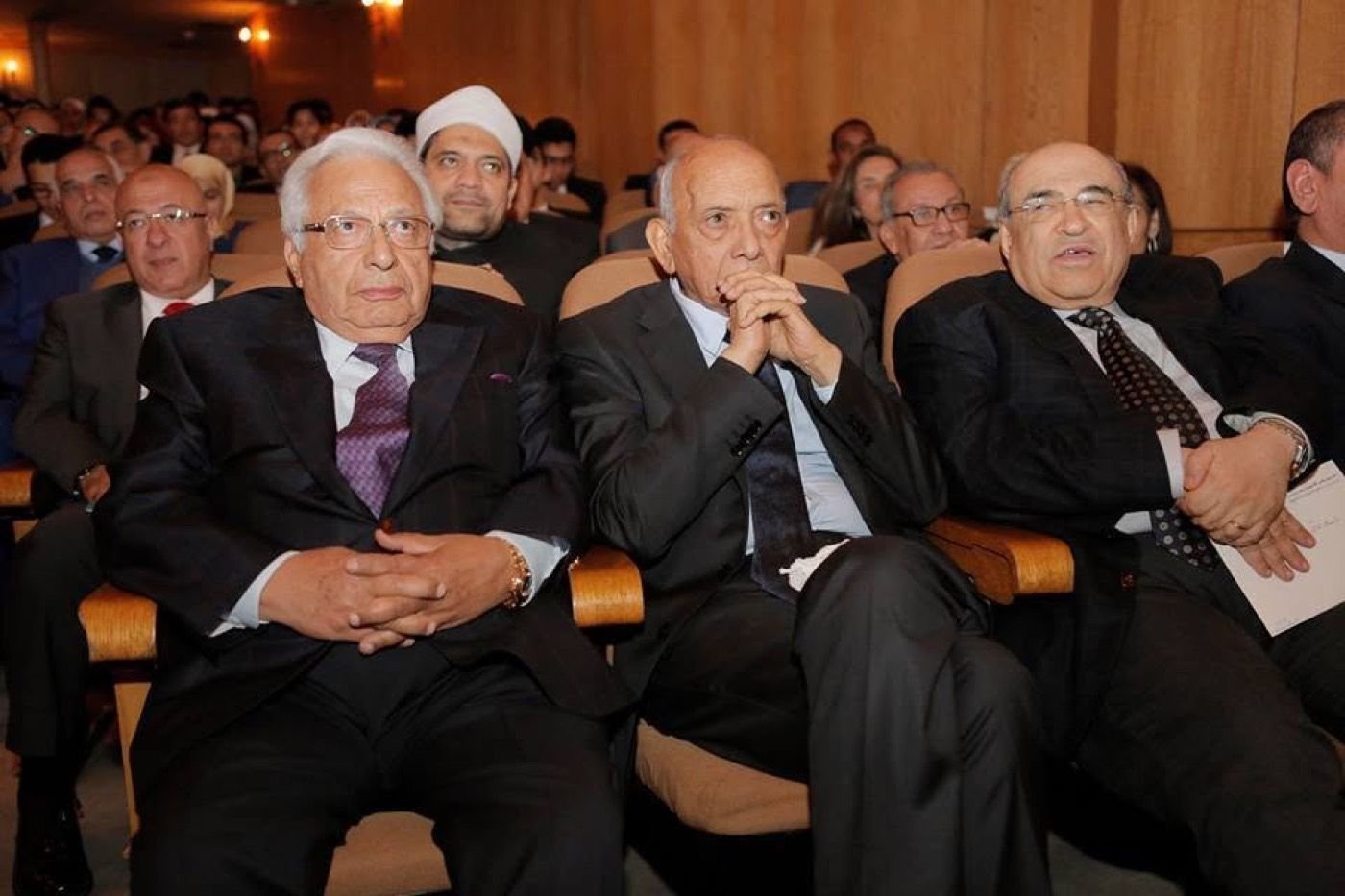 Distinguished guests seated in the front row of the commemoration
